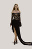 Black Melantha Off-Shoulder Maxi Dress for women, from La Vierge, The Viet Concept 