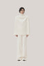  White Minh Nga Trapezoid High Neck Satin Cape for women, from TINH, The Viet Concept