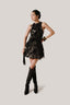  Black Floral Chiffon Mini Dress from LECIA at The Viet Concept