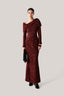 Red Lurex Tweed Mermaid Maxi Dress from LECIA  at The Viet Concept 