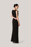 Black Floral Satin Crepe Maxi Dress from LECIA at The Viet Concept  1