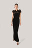 Black Floral Satin Crepe Maxi Dress from LECIA at The Viet Concept 