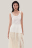 Close on White Lace Tank Top, Ivory Cream Pleated Midi Skirt
 for women, from MUST HAVE, The Viet Concept 