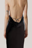 Black Rose Draped Midi Dress for women, from DATT OFFICIAL, The Viet Concept 