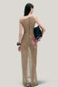 Back of Blossom Sheath Diagonal Neck Tulle Floor Length Dress for women, from LECIA, The Viet Concept
