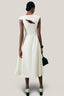 Back of White Hollyhock A-line Cut-Out Crepe Midi Dress for women, from LECIA, The Viet Concept