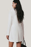 Back of White Pristine Sheath Scoop Neck Georgette Blazer for women, from LECIA, The Viet Concept