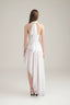 Back of Phuket Linen Floral Embroidered Gown Skirt In White with Flora Belt for women, from LASSY, The Viet Concept