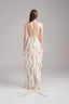 Back of Santorini Halter V Neck Ruffle Ruched Maxi Dress In Cream for women, from LASSY, The Viet Concept