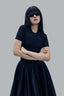 Close of Black Long Bubble Skirt for women, from CAOSTU, The Viet Concept