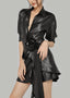 Close of Black Floral Shirt Dress for women, from MUST HAVE, The Viet Concept