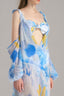 Close of Ha Long Bay Blue Ocean Maxi Dress for women, from XITA, The Viet Concept