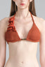 Detail of Morocco Handmade Crochet Red Brown Bikini Top for women, from XITA, The Viet Concept