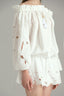 Close of Seychelles White Flora Mini Dress for women, from XITA, The Viet Concept