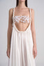 Close of White Floral Bra Maxi Resort-wear Dress in Growlery, from POEM, The Viet Concept