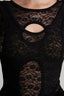 Close up on cut-out top details of Black Cut-out sexy Lace Midi Dress, from CAOSTU, The Viet Concept