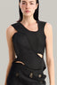 Detail of Black Cut-out Layer Top for women, form MUST HAVE, The Viet Concept 