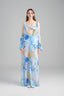 Front of Ha Long Bay Blue Ocean Maxi Dress for women, from XITA, The Viet Concept