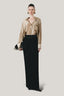 Front of Black Pristine Straight High Waist Polyester Floor Length Skirt for women, from LECIA, The Viet Concept