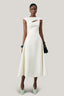 Front of White Hollyhock A-line Cut-Out Crepe Midi Dress for women, from LECIA, The Viet Concept