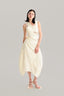 Front of Cream Cut-Out Layer Top, Cream Wavy Patched Midi Skirt for women, from MUST HAVE, The Viet Concept