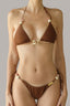 Front of Dubai Brown Bikini Top (including turban) for women, from XITA, The Viet Concept