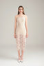 Front of Istanbul Lace Mesh Floral Midi Dress In Cream for women, from LASSY, The Viet Concept