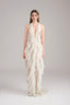 Front of Santorini Halter V Neck Ruffle Ruched Maxi Dress In Cream for women, from LASSY, The Viet Concept 