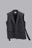 Front of Grey Win Sleeless Blazer for women, from CAOSTU, The Viet Concept