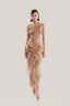 Beige Ruffle Midi Dress from MUST HAVE at The Viet Concept 