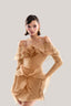 Beige Leaf Mini Dress from MUST HAVE at The Viet Concept 2