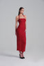 Side of Red Tulle Halter Midi Dress With Ruched Draping, from LASSY, The Viet Concept